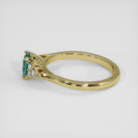 1.12 Ct. Greenish Blue Sapphire Ring, 18K Yellow Gold 4