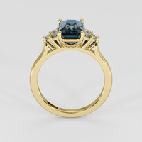 3.06 Ct. Greenish Blue Sapphire Ring, 18K Yellow Gold 3