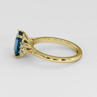 3.06 Ct. Greenish Blue Sapphire Ring, 18K Yellow Gold 4