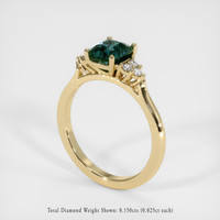 2.02 Ct. Greenish Blue Sapphire Ring, 18K Yellow Gold 2