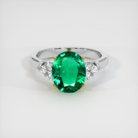 2.29 Ct. Emerald Ring, 18K Yellow & White 1