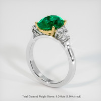 2.29 Ct. Emerald Ring, 18K Yellow & White 2