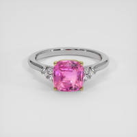 3.00 Ct. Purplish Pink Sapphire Ring, 18K Yellow & White 1