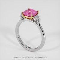 3.00 Ct. Purplish Pink Sapphire Ring, 18K Yellow & White 2