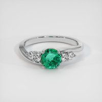 0.76 Ct. Emerald Ring, Platinum 950 1