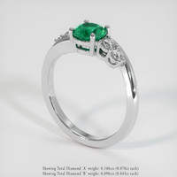 0.76 Ct. Emerald Ring, Platinum 950 2