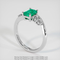 0.94 Ct. Emerald Ring, Platinum 950 2