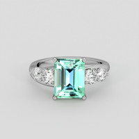 3.42 Ct. Emerald Ring, Platinum 950 1