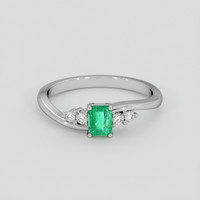 0.57 Ct. Emerald Ring, Platinum 950 1