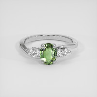 1.00 Ct. Yellowish Green to Reddish Green Alexandrite Ring, Platinum 950 1