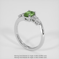 1.00 Ct. Yellowish Green to Reddish Green Alexandrite Ring, Platinum 950 2