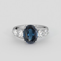 3.07 Ct. Blue Cobalt Spinel Ring, Platinum 950 1