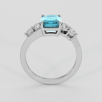 3.44 Ct. Greenish Blue Zircon Ring, Platinum 950 3