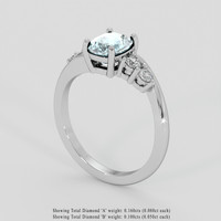1.39 Ct. Greenish Blue Aquamarine Ring, Platinum 950 2