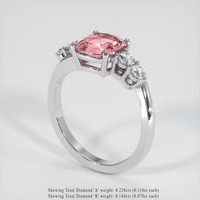 2.07 Ct. Padparadscha Sapphire Ring, Platinum 950 2