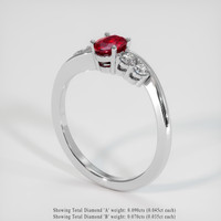 0.50 Ct. Ruby Ring, Platinum 950 2