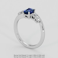 1.10 Ct. Blue Sapphire Ring, Platinum 950 2