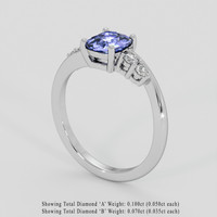 1.20 Ct. Bluish Purple Sapphire Ring, Platinum 950 2