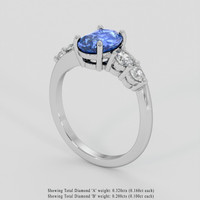 2.02 Ct. Blue Sapphire Ring, Platinum 950 2