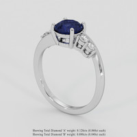 1.27 Ct. Purplish Blue Sapphire Ring, Platinum 950 2