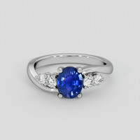 1.08 Ct. Blue Sapphire Ring, Platinum 950 1