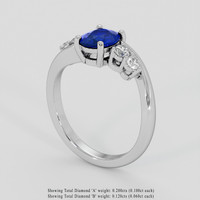 1.08 Ct. Blue Sapphire Ring, Platinum 950 2