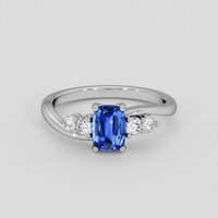 1.08 Ct. Blue Sapphire Ring, Platinum 950 1