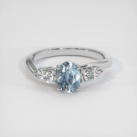 0.98 Ct. Greyish Blue Sapphire Ring, Platinum 950 1