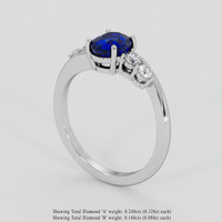 2.11 Ct. Blue Sapphire Ring, Platinum 950 2