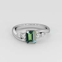 2.03 Ct. Green Sapphire Ring, Platinum 950 1