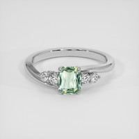 1.32 Ct. Green Sapphire Ring, Platinum 950 1