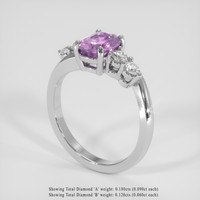 1.59 Ct. Pinkish Purple Sapphire Ring, Platinum 950 2