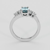 1.12 Ct. Greenish Blue Sapphire Ring, Platinum 950 3