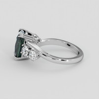 4.17 Ct. Bluish Green Sapphire Ring, Platinum 950 4