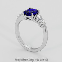 2.21 Ct. Blue Sapphire Ring, Platinum 950 2