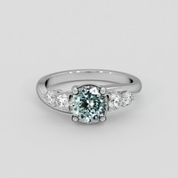 2.05 Ct. Greenish Blue Sapphire Ring, Platinum 950 1