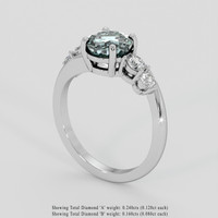 2.05 Ct. Greenish Blue Sapphire Ring, Platinum 950 2