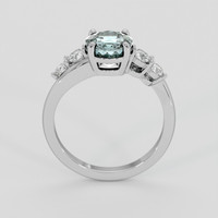 2.05 Ct. Greenish Blue Sapphire Ring, Platinum 950 3