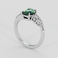 1.52 Ct. Bluish Green Sapphire Ring, Platinum 950 2