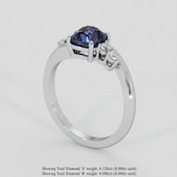 2.03 Ct. Blue Sapphire Ring, Platinum 950 2