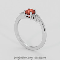 0.87 Ct. Padparadscha Sapphire Ring, Platinum 950 2