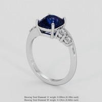 2.25 Ct. Blue Sapphire Ring, Platinum 950 2