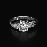 1.17 Ct. White Sapphire Ring, Platinum 950 1