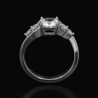 1.17 Ct. White Sapphire Ring, Platinum 950 3