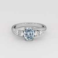 1.64 Ct. Greenish Blue Sapphire Ring, Platinum 950 1