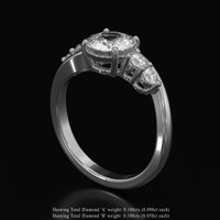 1.38 Ct. White Sapphire Ring, Platinum 950 2