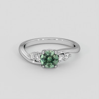 1.01 Ct. Bluish Green Sapphire Ring, Platinum 950 1