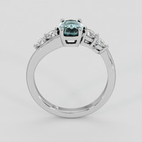 1.16 Ct. Greenish Blue Sapphire Ring, Platinum 950 3