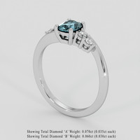 0.72 Ct. Greenish Blue Sapphire Ring, Platinum 950 2