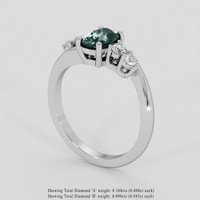 1.14 Ct. Greenish Blue Sapphire Ring, Platinum 950 2